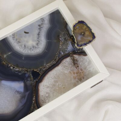 PAPA NANI Tray - White and Semi-Precious Stone - M Lux