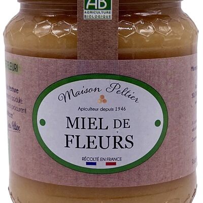 Organic creamy flower honey from France 500g