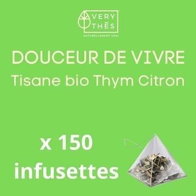150 INFUSETTES en 1 sachet de tisane Bio thym et citron