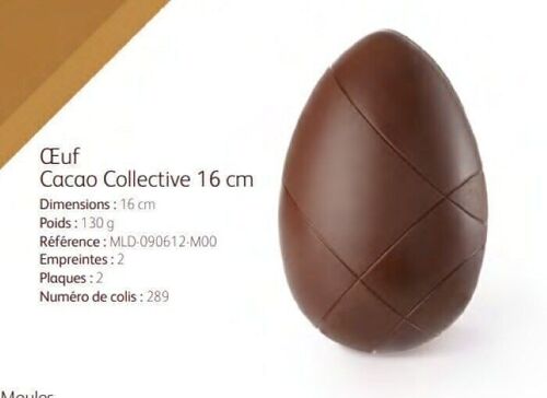 CACAO BARRY - MOULE_COLIS N°289_OEUF CACAO COLLECTIVE 16 CM