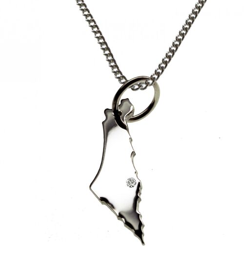 50cm Halskette + Israel Anhänger mit einem Brillant 0,015ct an Ihrem Wunschort in 925 Silber