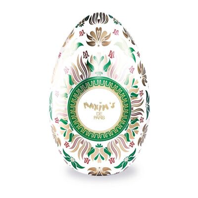 Easter white metal egg | praline milk chocolate eggs