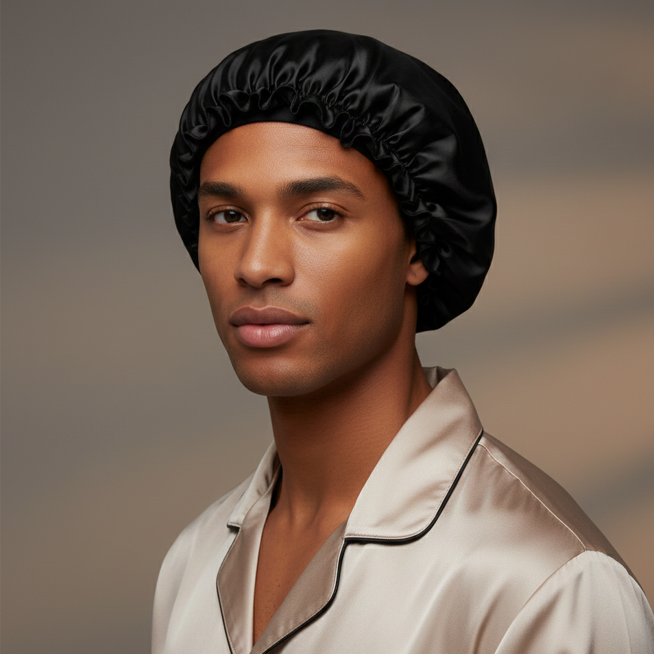 YOSMO Small Mulberry Silk Bonnet | 19 Momme Silk Night Cap for Short Hair
