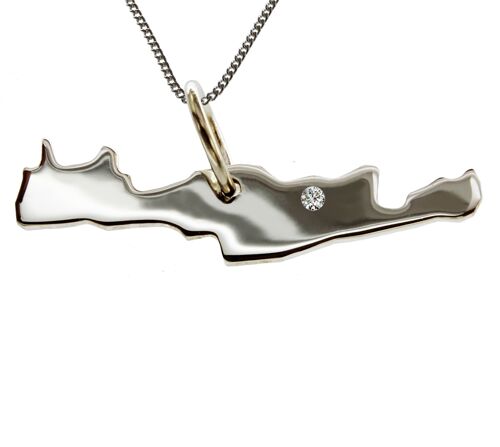 50cm Halskette + Kreta Anhänger mit einem Brillant 0,015ct an Ihrem Wunschort in 925 Silber