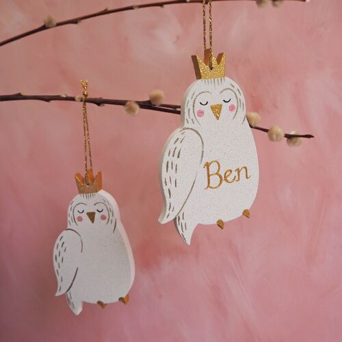 Sparkly Crowned Bird Hanging Decorations