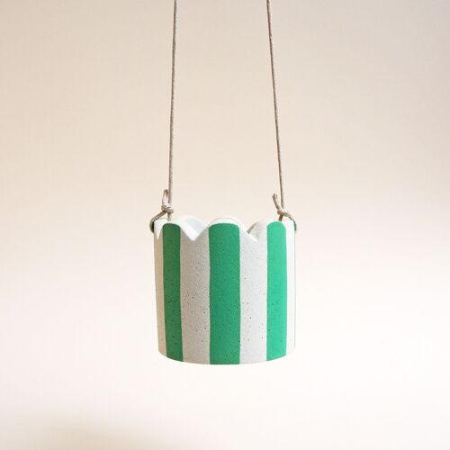 Small Stripy Hanging Pot