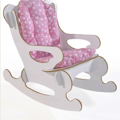 Silla mecedora para niños rosa