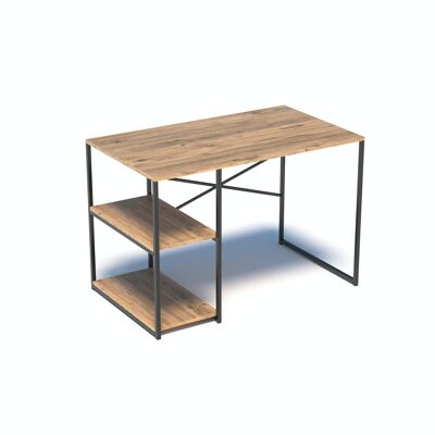 Desk with metal feet and shelves walnut