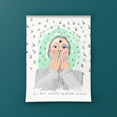 Illustrazione "Le mosche non entrano a bocca chiusa"