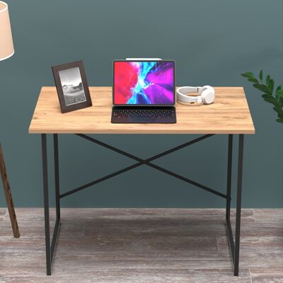 Desk with metal feet walnut