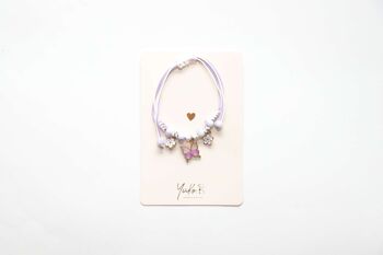 Bracelet cordon pour enfants - Butterfly mauve 2