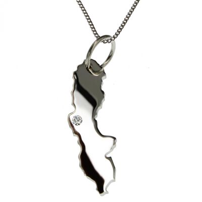 Collana da 50 cm + ciondolo Svezia con un diamante da 0,015 ct nella posizione desiderata in argento 925