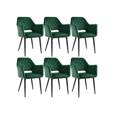 Set van 6 eetkamerstoelen met armleuningen