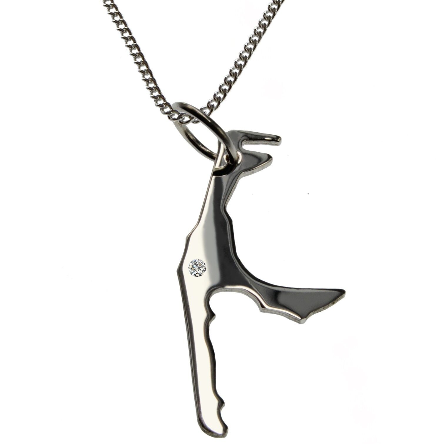 Collana da 50 cm + pendente Sylt con un diamante da 0,015 ct nella posizione desiderata in argento 925