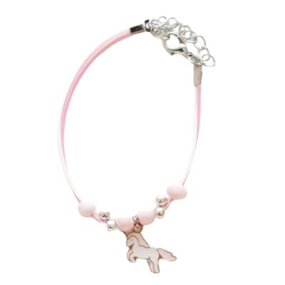 Braccialetto in corda per bambini - Unicorno magico - Rosa