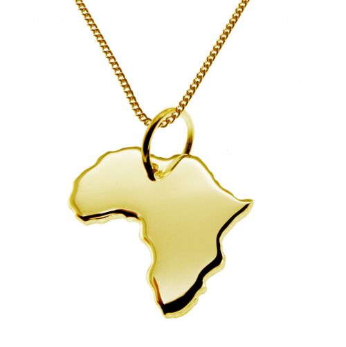 50cm Halskette + Afrika Anhänger in 585 Gelbgold