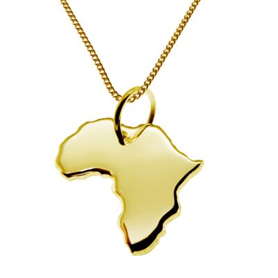 Collier 50cm + pendentif Afrique en or jaune 585