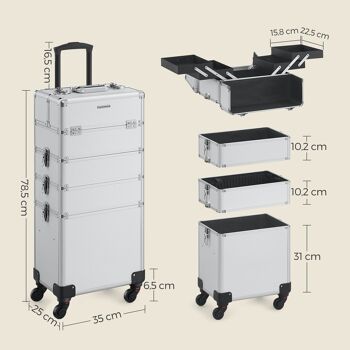 Trolley voor cosmeticakoffers 4-in-1 ontwerp 9