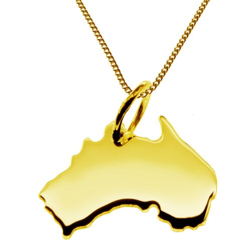 50cm Halskette + Australien Anhänger in 585 Gelbgold