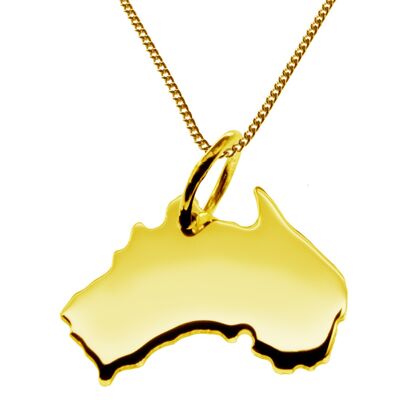 Collana 50cm + ciondolo Australia in oro giallo 585