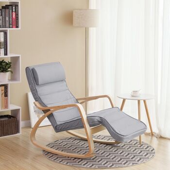 Relaxfauteuil met voetsteun Lichtgrijs 4