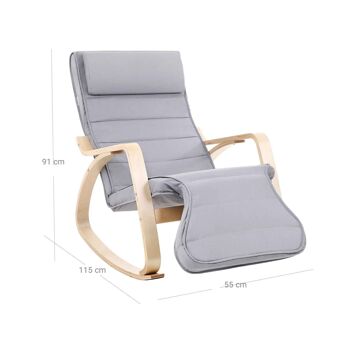 Relaxfauteuil met voetsteun Lichtgrijs 9