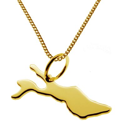 Collana 50cm + ciondolo Lago di Costanza in oro giallo 585