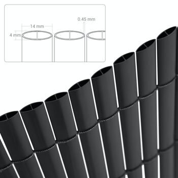 PVC inkijkbescherming 90 x 500 cm gris 7