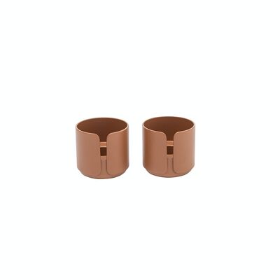 "BIG HUG'' TEA LIGHT HOLDER / EGG CUP (set of 2) - clay