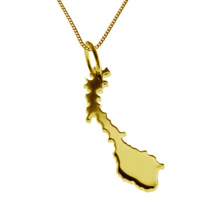 Collana 50cm + ciondolo Norvegia in oro giallo 585