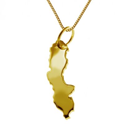 Collier 50cm + pendentif Suède en or jaune 585