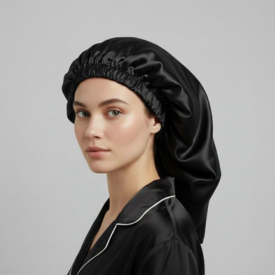 YOSMO Anti-Breakage Silk Hair Wrap for Sleeping | Large 100% Mulberry Silk Turban
