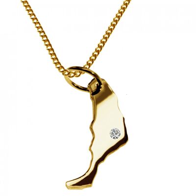 50cm necklace + Fuerteventura pendant with a 0.015ct diamond at your desired location in solid 585 yellow gold