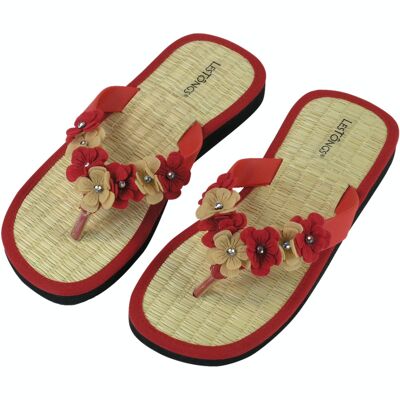 Pantuflas canela Les Tongs Flower-Garden 1