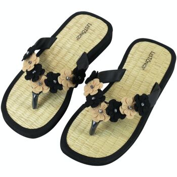 Les Tongs chaussons cannelle Flower-Garden 2