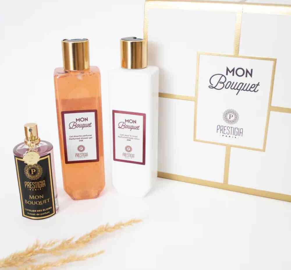 Prestigia Paris - Mon Bouquet - Perfume Extract Set 50ml + Perfumed Shower Gel 200ml + Body Lotion 200ml
