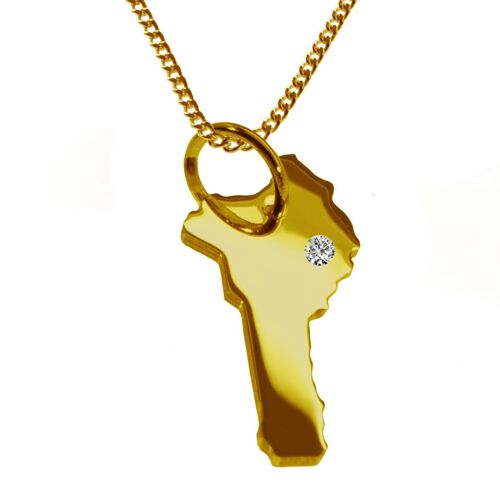 50cm Halskette + Benin Anhänger mit einem Brillant 0,015ct an Ihrem Wunschort in massiv 585 Gelbgold