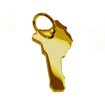 Pendentif en forme de carte du Bénin en or jaune massif 585