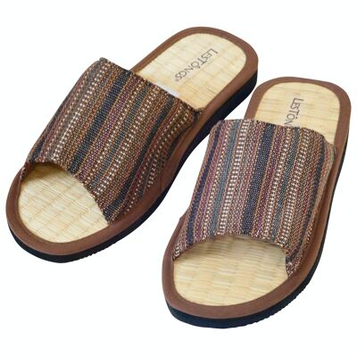 Cinnamon slippers LesTôngs Classic striped
