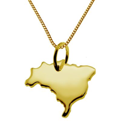 Collana 50cm + ciondolo Brasile in oro giallo 585