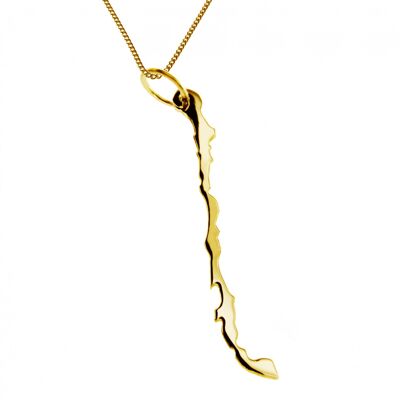 Collana 50cm + ciondolo Cile in oro giallo 585