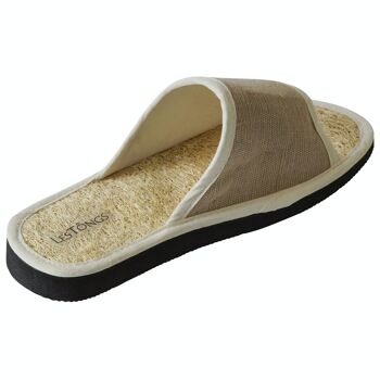 Chaussons cannelle LesTôngs Loofah naturel/blanc 3