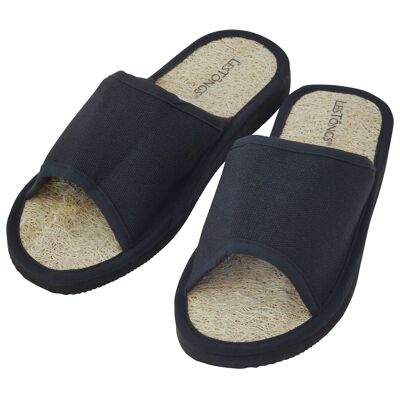Cinnamon slippers LesTôngs Loofah black