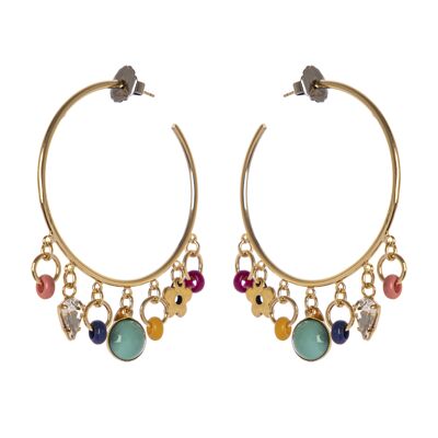 Hoop earrings and Anemone pendants