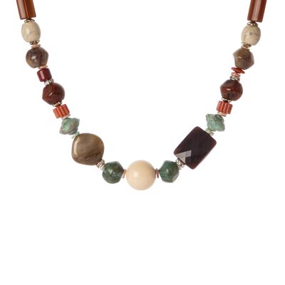 Short necklace with Exotic stones