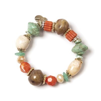 Pulsera elástica con piedras exóticas