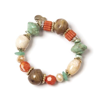 Elastic bracelet with Exotic stones