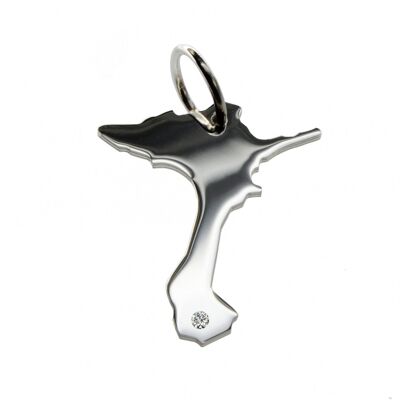 Formentera pendant with a diamond 0.015ct at your desired location in solid 925 silver