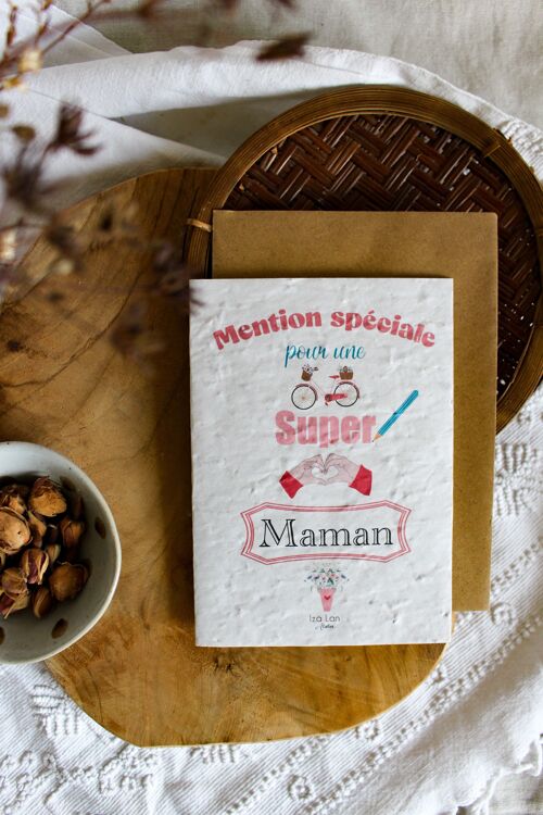 carte à planter double mention spéciale pour une super maman