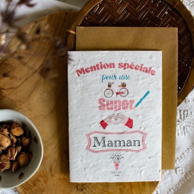 carte à planter double mention spéciale pour une super maman